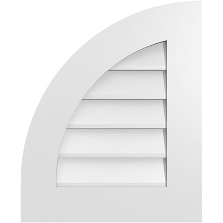 Ekena Millwork Quarter Round Top Left Surface Mount PVC Gable Vent w/ 3-1/2"W x 1"P Standard Frame, 18"W x 22"H GVPQL18X2201SN